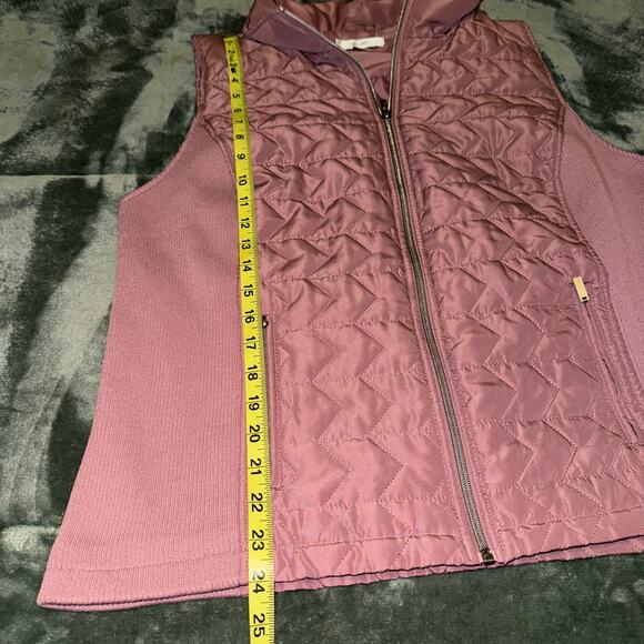 CJ Banks Quilted Vest Woman's 1X Rosey Pink Zipper Pockets Great Condition - Picture 7 of 8